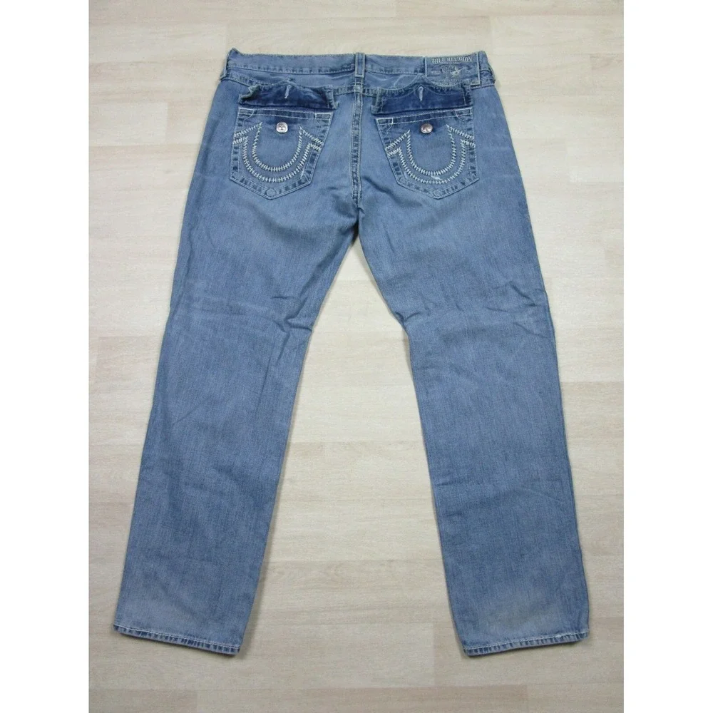 True Religion Men's Designer Jeans‎ - Ricky Big T USA Straight 42x33 Flap